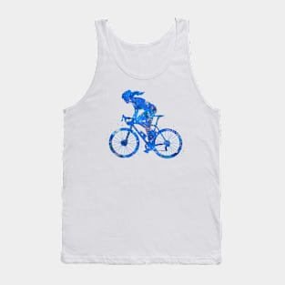 Road biker watercolor blue Tank Top